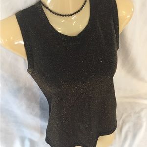Black & Gold Shimmer Metallic Top 💛 Milano